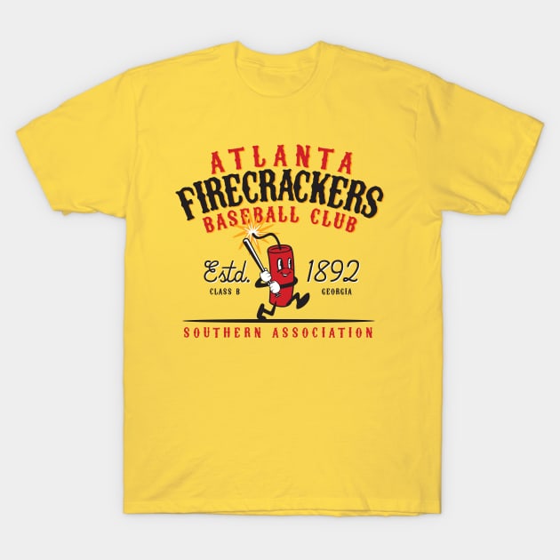 Atlanta Firecrackers Baseball T-Shirt by MindsparkCreative
